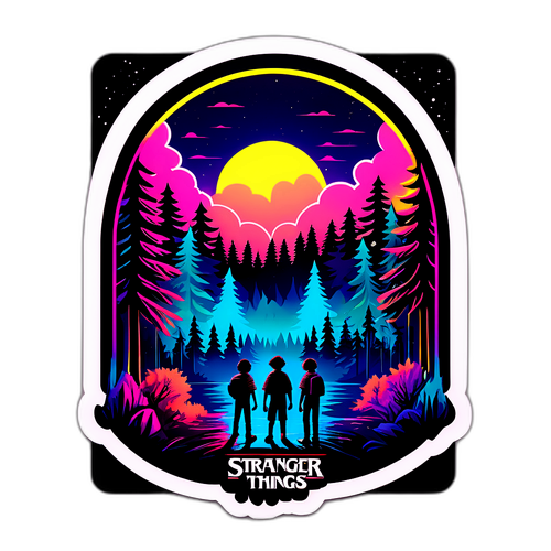 Stylizovaná nálepka ze Stranger Things