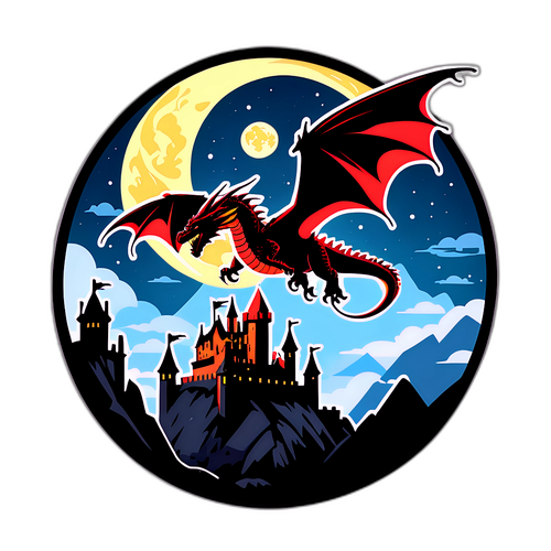 Наклейка с драконой "Игра престолов"