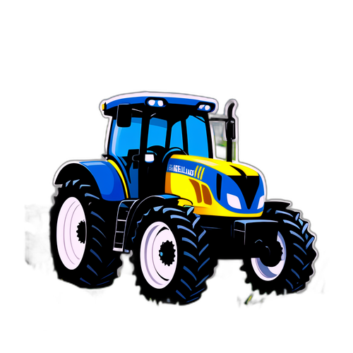 Xe kéo New Holland trong cánh đồng xanh