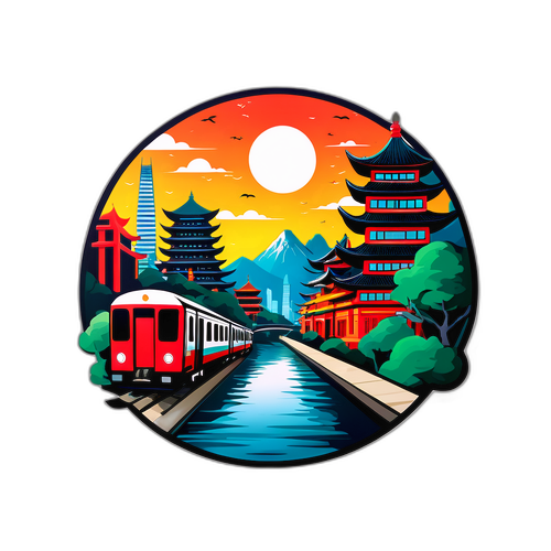 Sticker cu un peisaj urban din Asia Express final