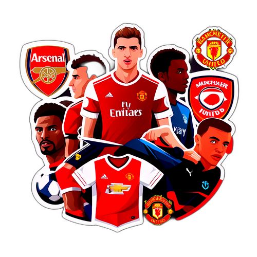 Design samolepek vyjadřujících rivalitu mezi Arsenalem a Manchesterem United