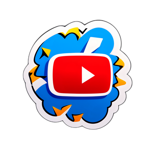 Adesivo Stravagante con Logo di YouTube Rotto