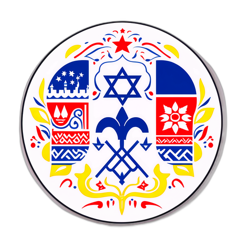 Nálepka symbolizující kulturní spojení mezi Izraelem a Slovenskem