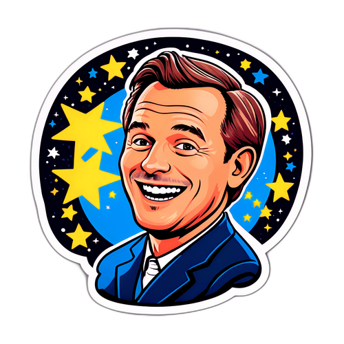 Sticker van Philippe Geubels met een humoristische quote