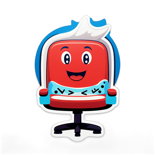 Schattige Cartoon-sticker van de iconische The Voice-stoel