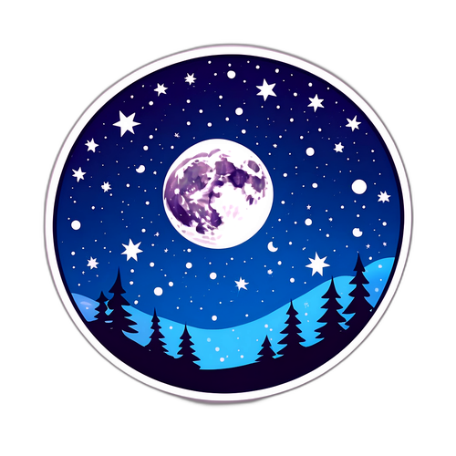 Vollmond mit funkelneden Sternen