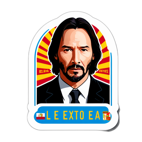 Portrait Keanu Reeves z motto 'El éxito es una elección'