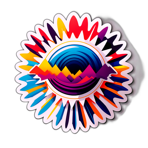 Şok Dalgalarının Abstrakt Sticker'ı