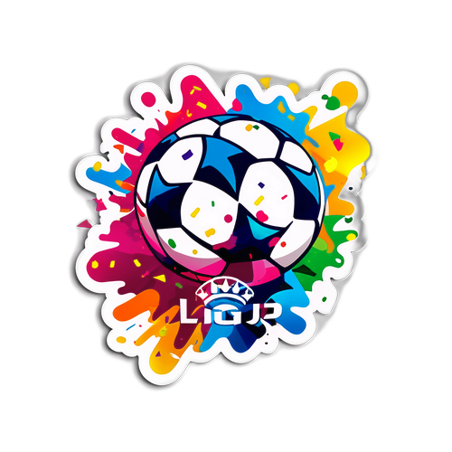 Kreativ klistremerke med Champions League-logo og bølgende fotball