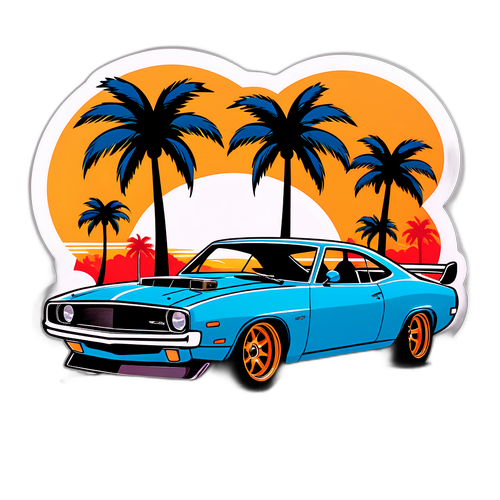 Cooler Aufkleber eines schnellen Autos aus 'Fast and Furious'