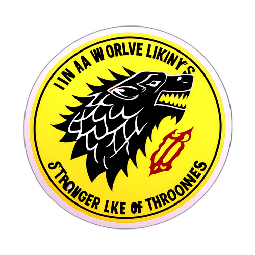 Креативна наклейка з фразою 'У світі, як у 'Грі престолів', удача завжди на боці сильніших.'