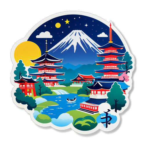 富山県の名所のコラージュデザイン