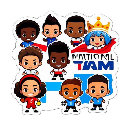 สติกเกอร์ทีมชาติและแฟนการ์ตูนสไตล์ไดนามิก