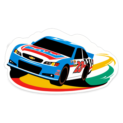 Zooming into Victory! Experience the Thrill of NASCAR with This Vibrant Racing Sticker!