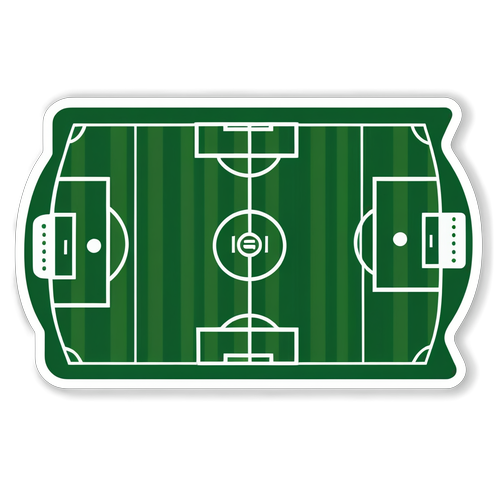 Kreatives Design eines Fußballfeldes mit Symbolen verschiedener Teams aus der Icon League