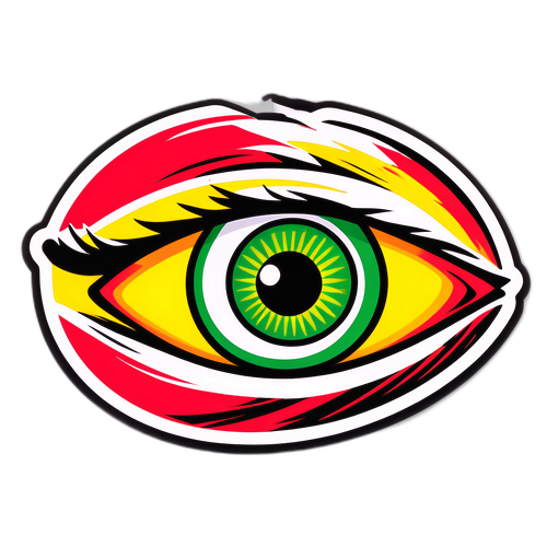 Sticker bóng đá với thiết kế hình con mắt