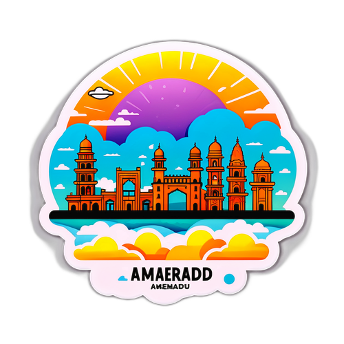 vibrante अहमदाबाद skyline का स्टीकर