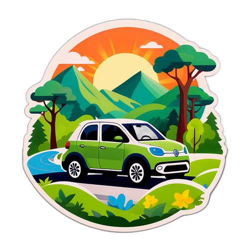 新能源车与自然景观