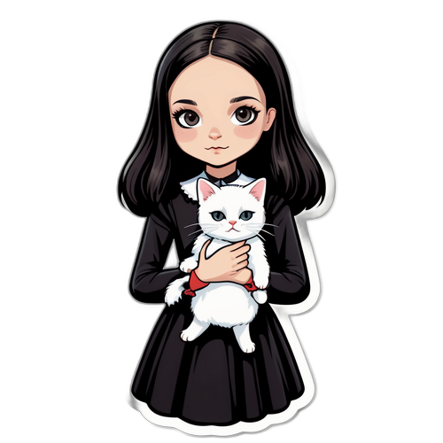 Sticker cu Wednesday Adams