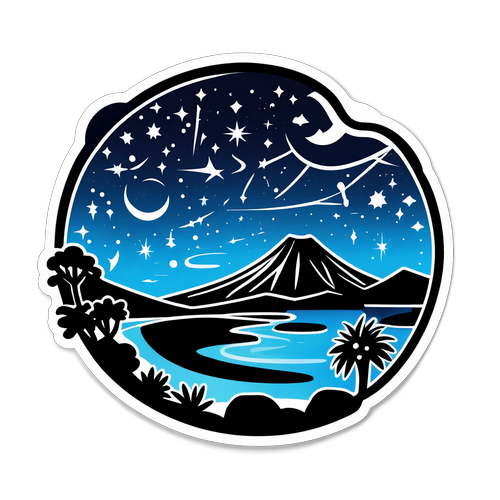 Drømmende klistremerke av Tenerifes nattelys