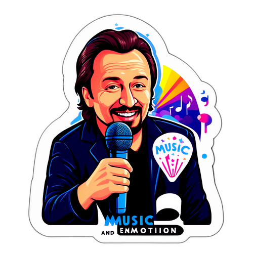 Яркая наклейка с Сергеем Соседовым как музыкальным экспертом