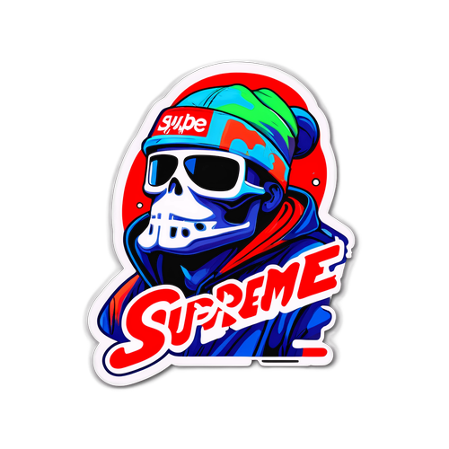 Odważny design przedstawiający logo Supreme w kontekście mody streetwear