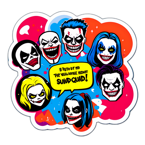 Παιχνιδιάρικο αυτοκόλλητο με χαρακτήρες της Suicide Squad