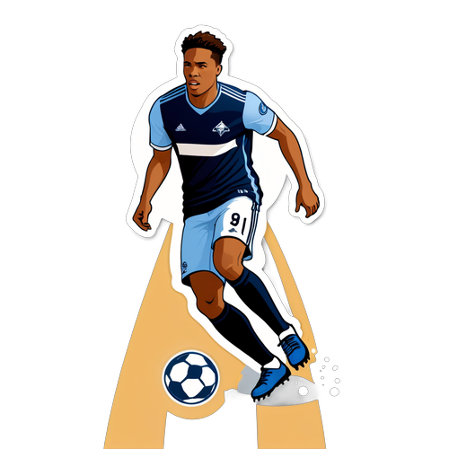 Étiquette de joueur de football des Whitecaps dans une ville moderne