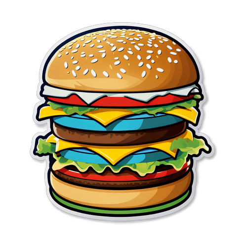 Diseño de una hamburguesa gigante en colores de McDonald's