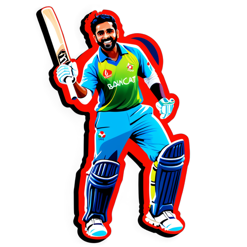 Asif Ali dalam Pose Kriket Moden