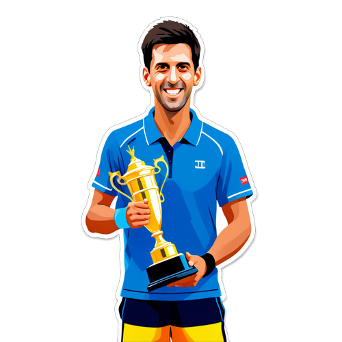 Victory Unleashed: Celebrate Like Novak Djokovic with This Epic Trophy Sticker!