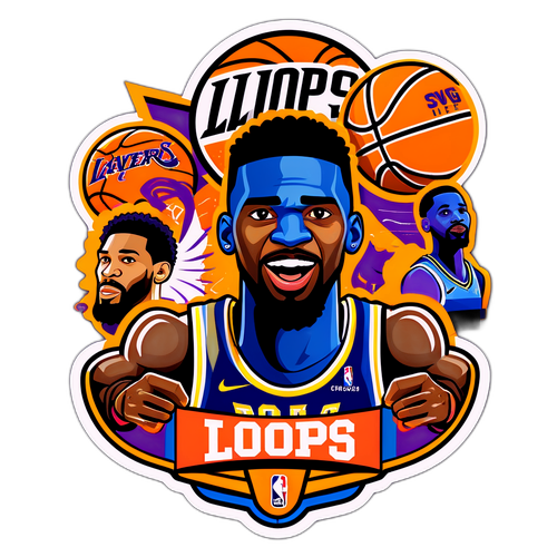 Masayang Sticker ng Basketball