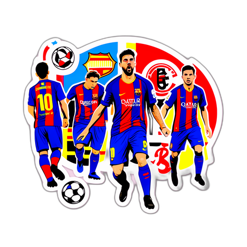 Sticker av FC Barcelona och Eintracht Frankfurt-match