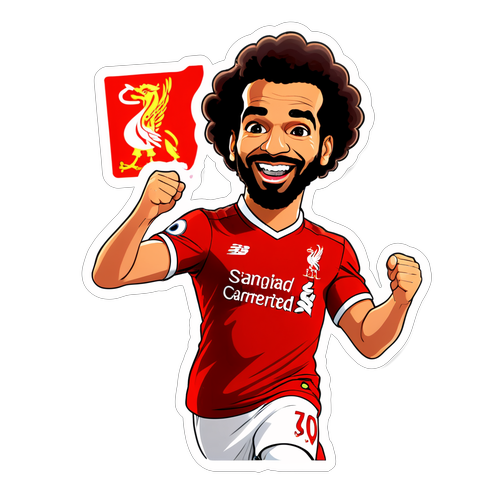 Kielelezo cha Sticker cha Mohamed Salah akifanya kazi