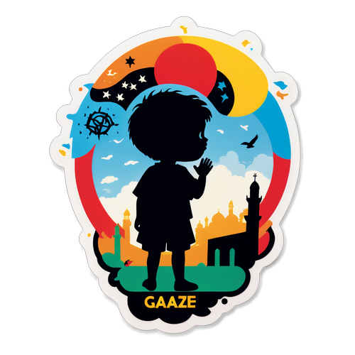 Silhouette d'un enfant regardant Gaza