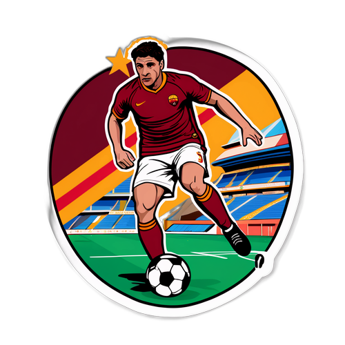 Stiker cầu thủ bóng đá Roma với thông tin trận đấu sắp tới