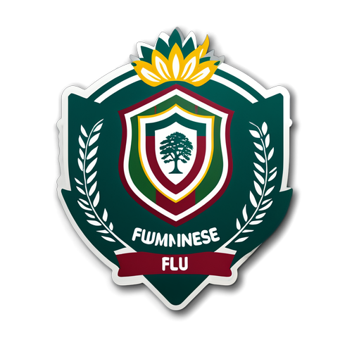 Adesivo do Fluminense com Estádio Lotado e Frase "Juntos pelo Flu!"