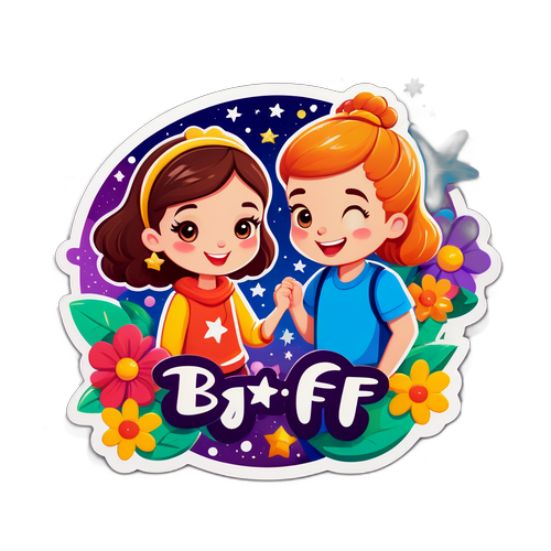 चमकीला कार्टून जोड़ा 'BF'