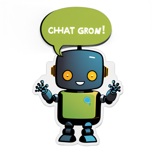 Stiker ChatGPT: Robot Ramah