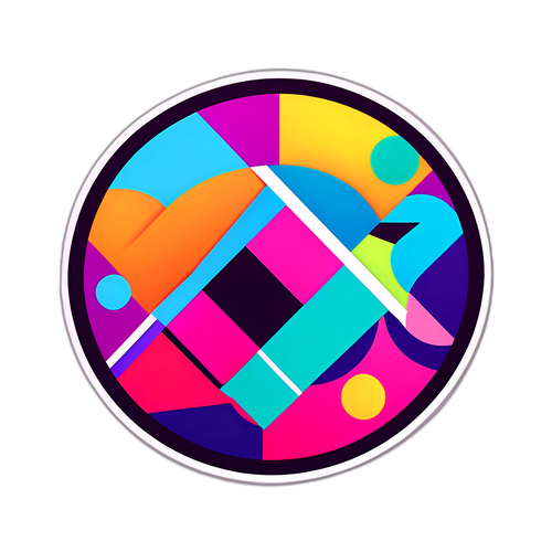 आधुनिक रंगीन ज्यामितीय स्टिकर डिजाइन