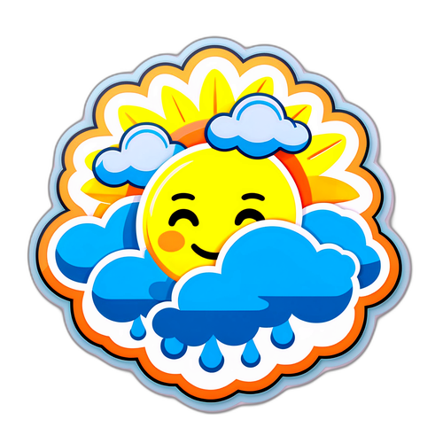 Wettervorhersage Cartoonzeichnung für den nächsten Tag