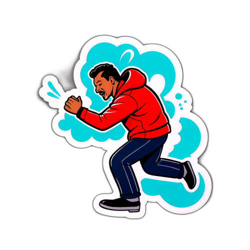 Autocollant de Pio Marmai en action sur scène