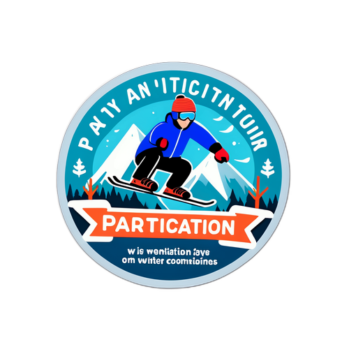 冬季运动参与提醒贴纸