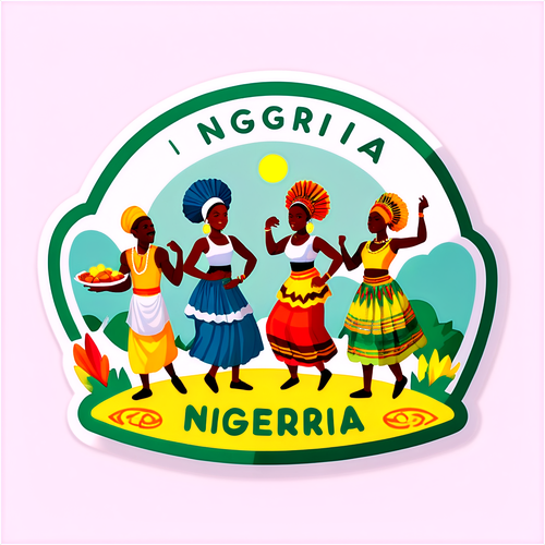 Kulturel klistermærke, der fejrer Nigerias mangfoldige traditioner