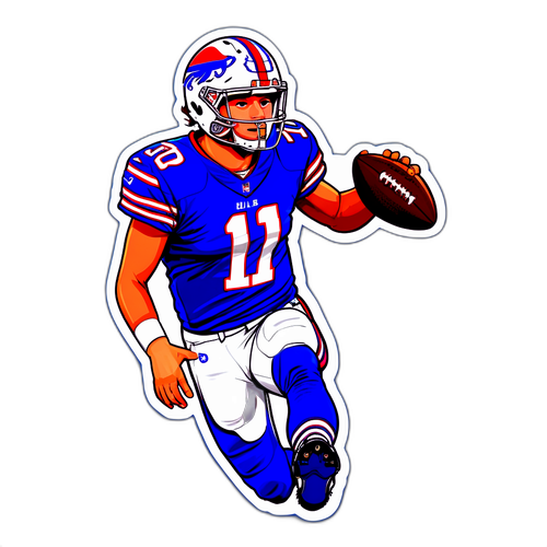 Josh Allen i aktion på footballbanen