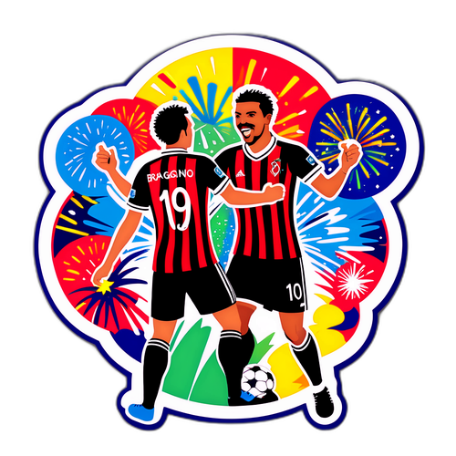 Dynamic Clash of Flamengo and Bragantino Players