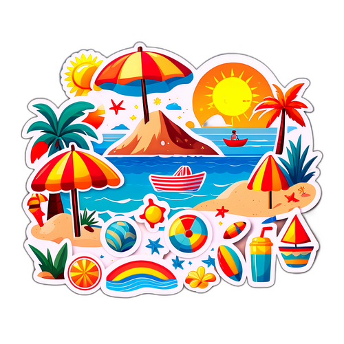 Urocze naklejki z plaży w Darłowie