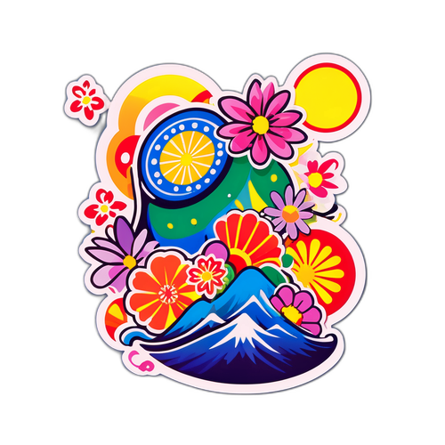 日本祭りの楽しさを体現したカラフルなデザイン