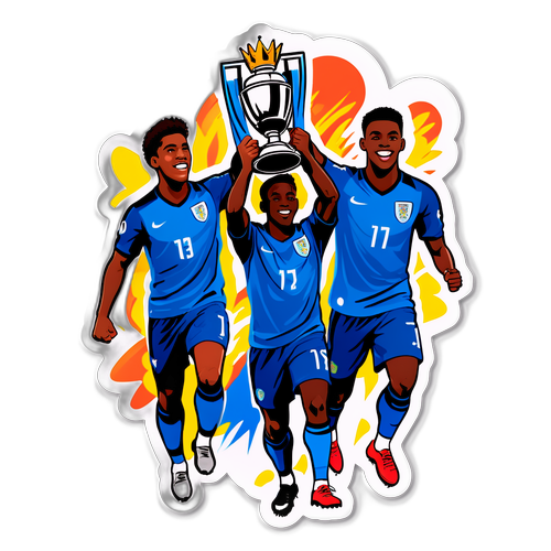 Sticker cầu thủ U-21 Anh ăn mừng chiến thắng