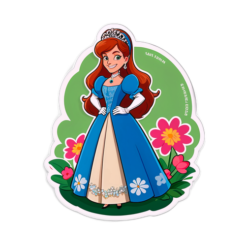 Adesivo de personagem em estilo cartoon da Duquesa Sarah Ferguson